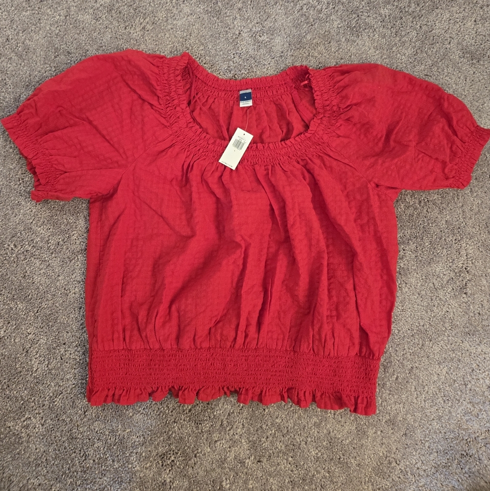 Old Navy Women's Red Smock Top - NWT
